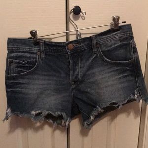 Free People distressed denim shorts